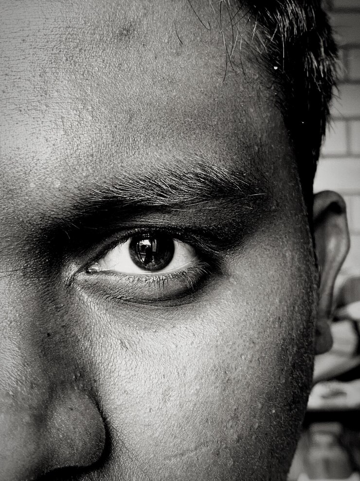 Foto retrato em close-up de um jovem
