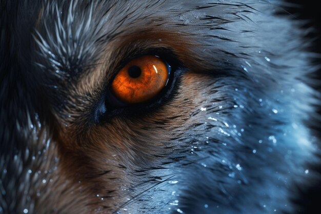 retrato em close-up de um lobo na floresta