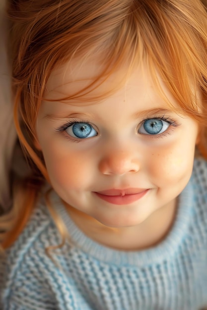 Retrato em close-up de uma menina caucasiana pequena e emocional