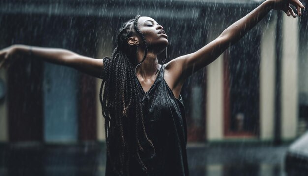 Foto retrato em close-up de uma mulher super negra