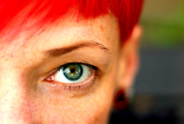 Foto retrato em close-up do olho da mulher