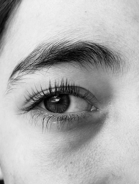 Foto retrato em close-up do olho da mulher