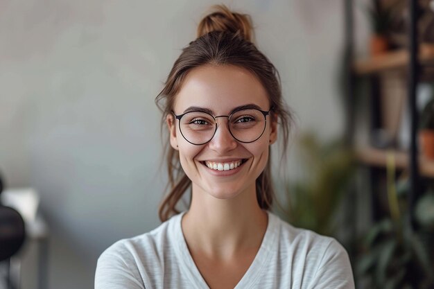 Retrato de un empleado de oficina feliz