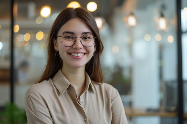 Retrato de un empleado de oficina feliz