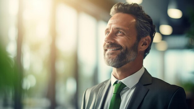 Retrato de un empresario director ejecutivo o diseñador de arquitectura sostenible