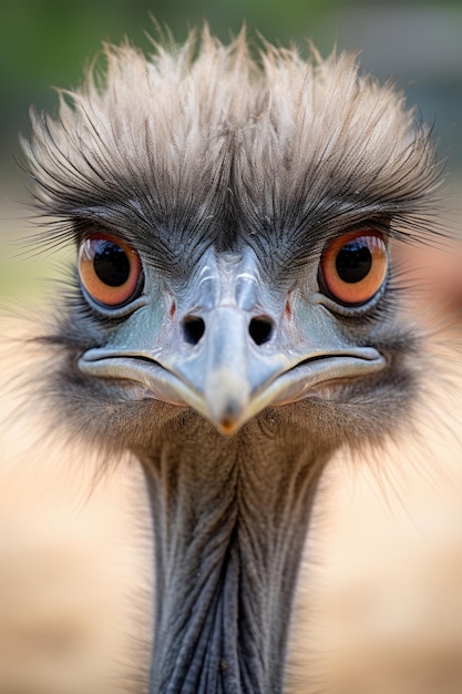 Retrato de un emú de cerca