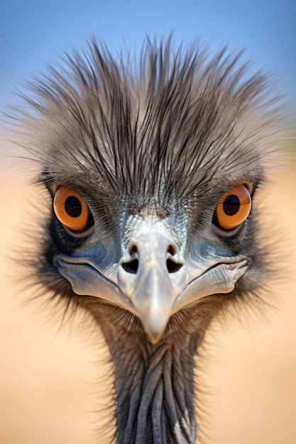 Retrato de un emú de cerca