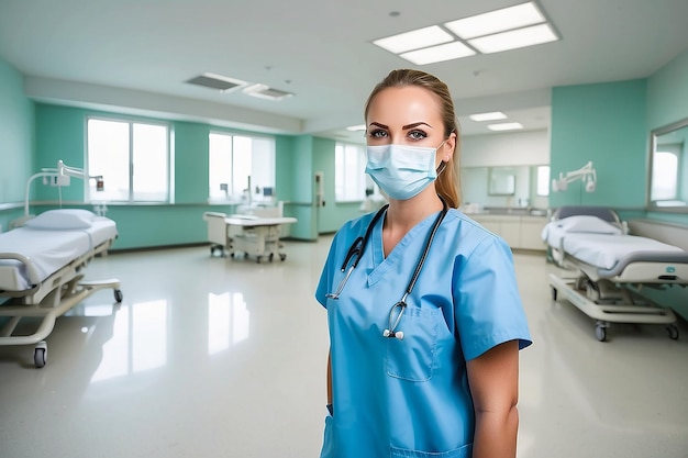 Retrato de una enfermera en el hospital