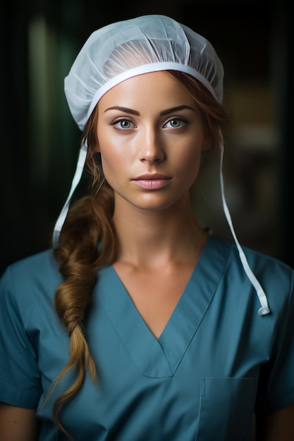 Retrato de enfermera con IA generativa