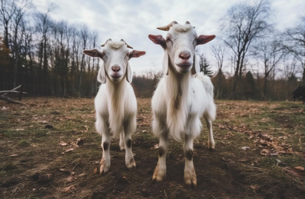 Retrato engraçado de cabras