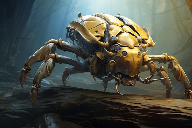 Retrato épico de uma criatura de besouro de fantasia para aventura cinematográfica IA generativa