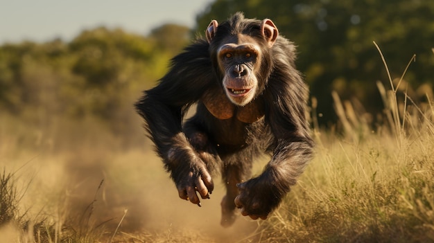 Foto un retrato épico una impresionante foto de 8k de un chimpancé de carácter