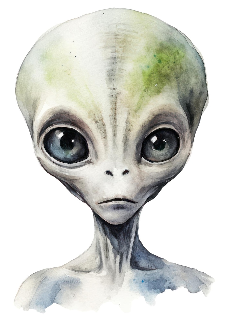 Foto retrato espacial de la representación alienígena de png