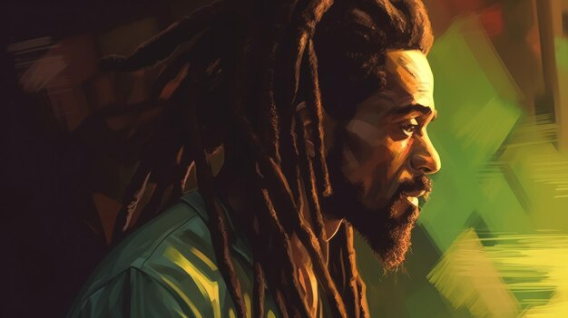 Retrato del estilo reggae masculino