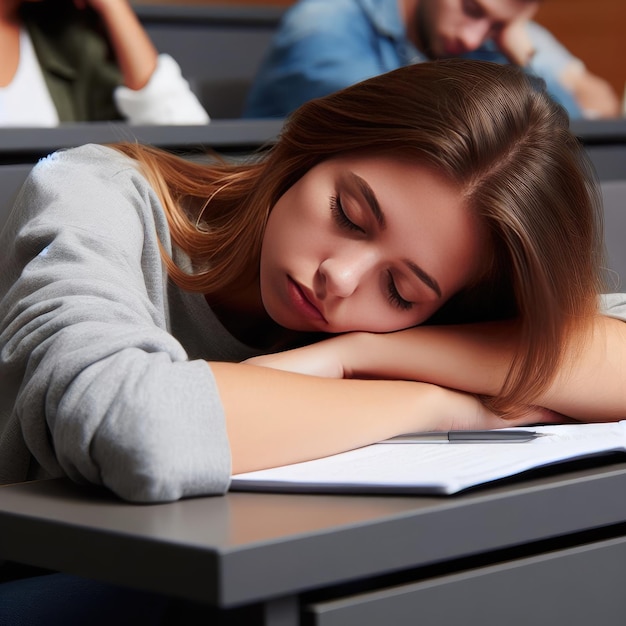 Foto retrato de un estudiante en un aula