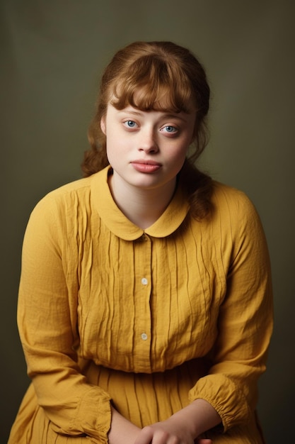 Un retrato de una estudiante con síndrome de Down en un profesional