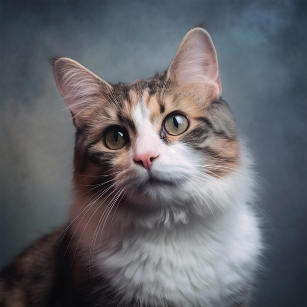 Retrato de estudio de gato con un concepto de cara linda