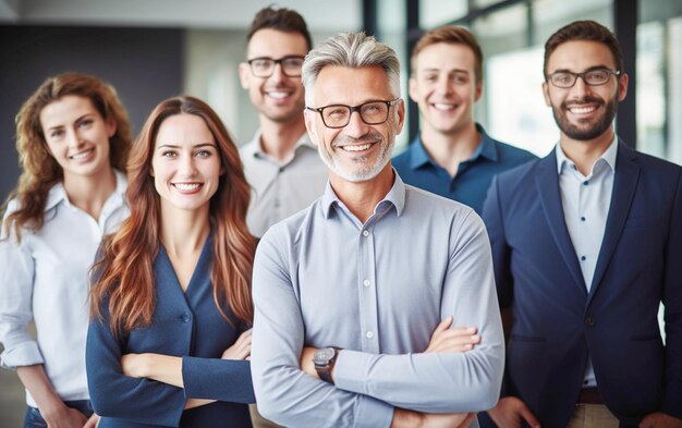 Retrato de éxito de los profesionales de los negocios en la oficina