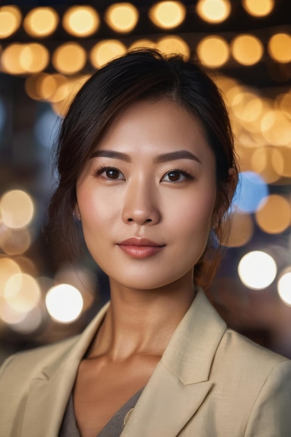 Retrato de una exitosa y atractiva empresaria asiática