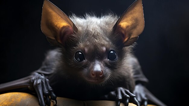 Foto un retrato exótico de murciélago en un dinámico chiaroscuro una fotografía cautivadora