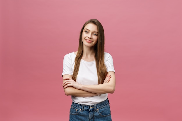 Retrato, expresiva, mujer joven