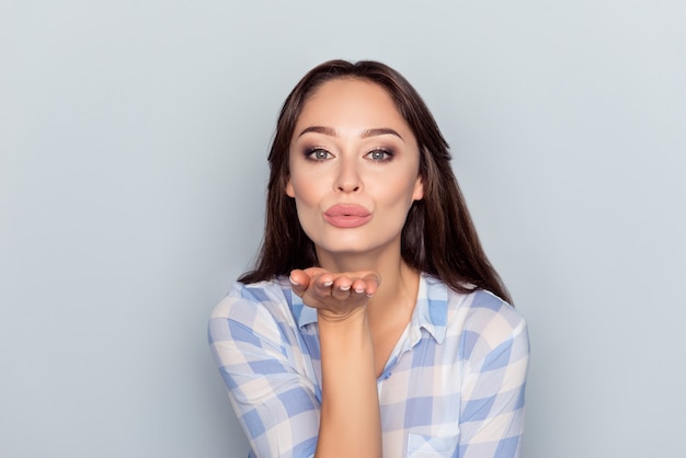 retrato, expresivo, mujer joven