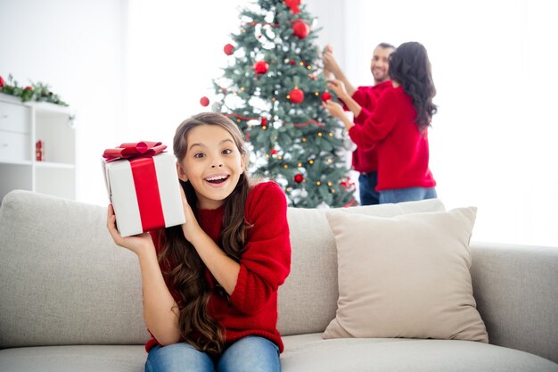 Retrato de familia el día de Navidad