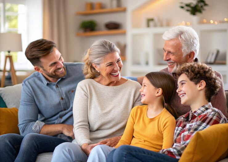 Retrato de una familia feliz