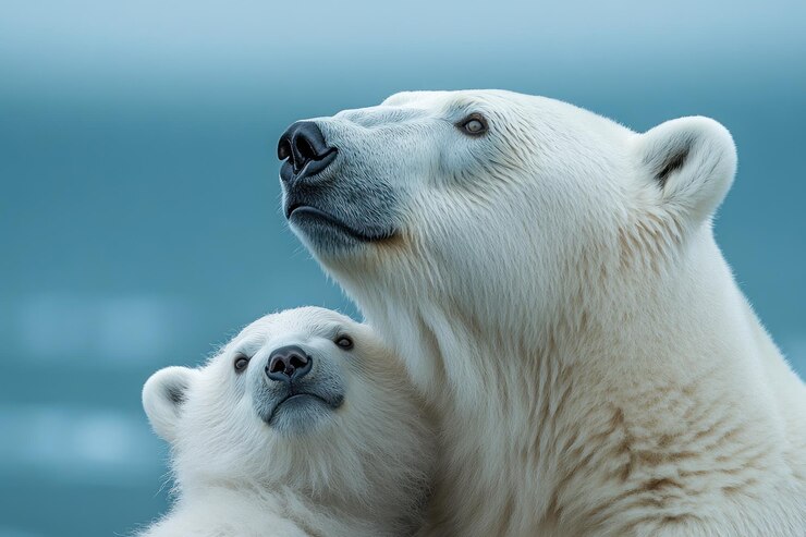 Retrato de la familia del oso polar