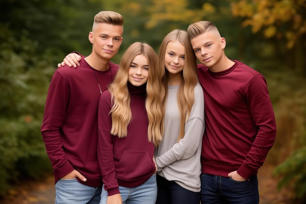 Retrato de familia en otoño