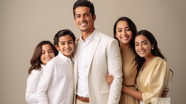 Retrato familiar de una atractiva familia latina