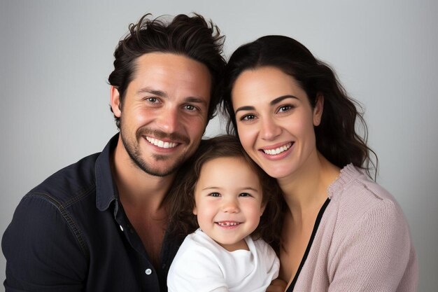 Foto un retrato familiar con un bebé y una mujer.