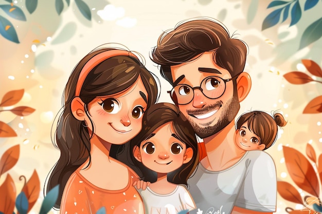 un retrato familiar de una familia con un bebé y un bebé