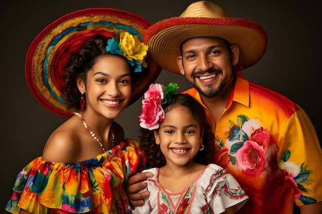 un retrato familiar con una niña y una niña