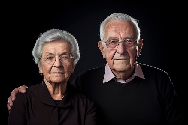 Retrato de felicidad pareja de ancianos