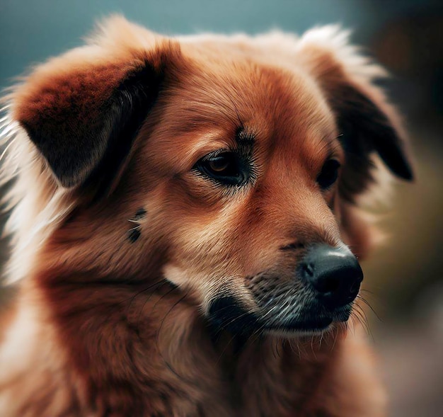 Retrato feliz del primer del perro del retriever de la foto