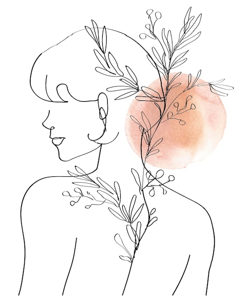 Retrato floral de uma mulher