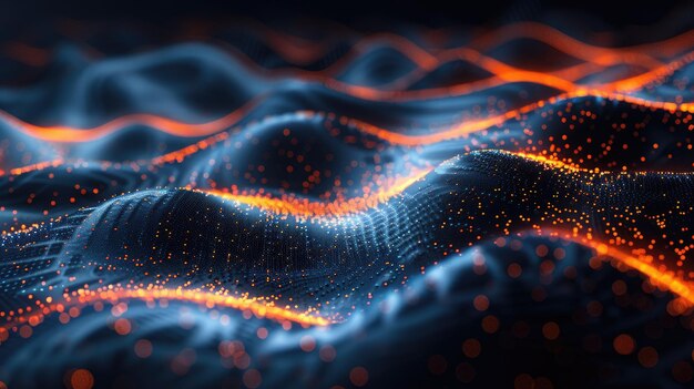 Retrato de fondo de patrón de onda digital tridimensional
