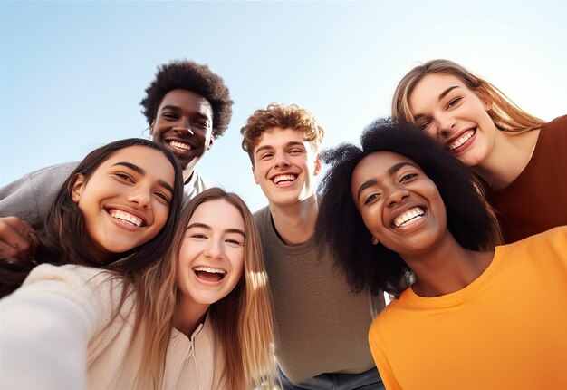 Foto retrato fotográfico de adolescentes juntos e se divertindo no verão