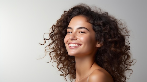 retrato fotográfico de mulher bonita e relaxada gerado por IA