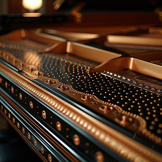 Retrato fotográfico de um piano de fundo