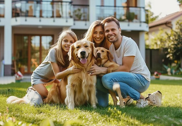 Foto retrato fotográfico de uma bela família feliz
