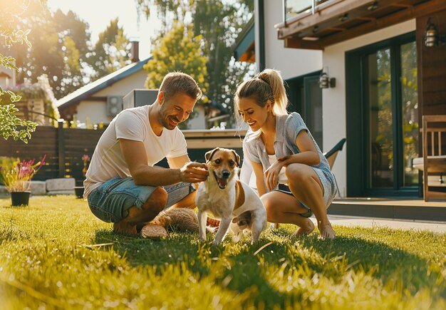 Foto retrato fotográfico de una hermosa familia feliz