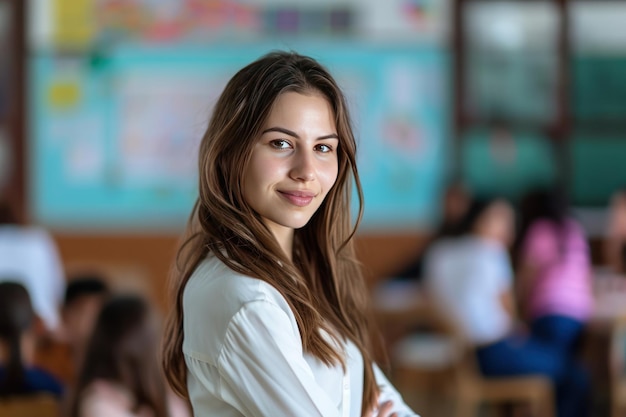 Un retrato fotográfico de una hermosa joven hembra Ai generativa