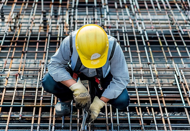 Retrato fotográfico de ingenieros civiles y equipo de trabajadores de la construcción en el fondo de la construcción