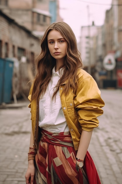 Retrato fotográfico de una mujer de la moda