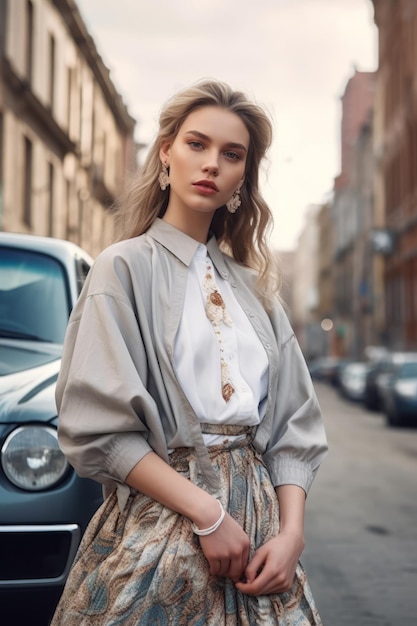 Retrato fotográfico de una mujer de la moda