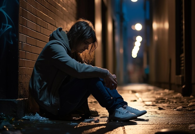 Retrato fotográfico de la soledad, la depresión y la tristeza de las personas