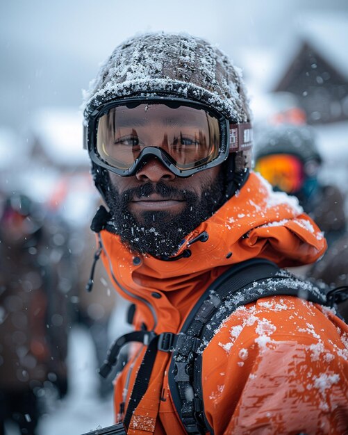 Un retrato de un fotógrafo deportivo tomando el fondo