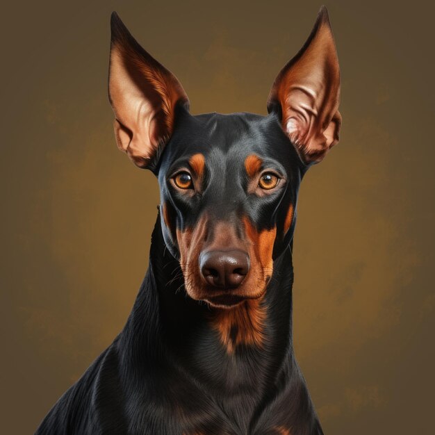 Retrato fotorrealista de Doberman Pinscher en resolución de 8k